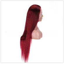 Load image into Gallery viewer, Full-head Red Long Straight Lace Human Wig
