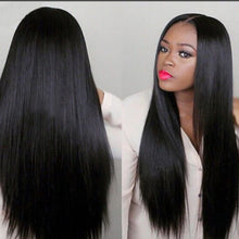 Load image into Gallery viewer, Black long straight hair wig cover
