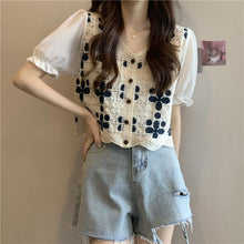 Load image into Gallery viewer, Hollow Lace Shirt Spring Fashion Long Sleeve Stitching
