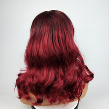 Load image into Gallery viewer, Wig Female Burgundy Long Curly Hair Big Wavy Gradient Color
