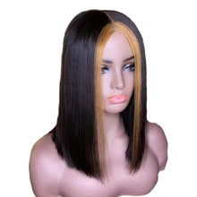 Load image into Gallery viewer, Explosion Style Front Lace Straight Hair Wig European And American Women&#39;S Wig Short Straight Hair Human Hair Wigs
