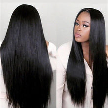 Load image into Gallery viewer, Black long straight hair wig cover
