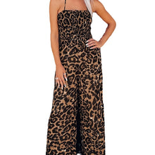 Load image into Gallery viewer, Women&#39;s Leopard Print Halter Backless Jumpsuit
