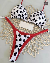 Load image into Gallery viewer, Women&#39;s Printed Lace Up Split Swimsuit Bikini
