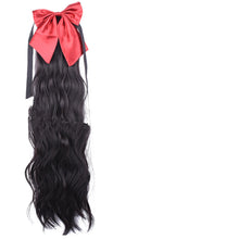 Load image into Gallery viewer, Red Bow Ponytail Wig Women&#39;&#39;s Long Hair Ribbon Wig Ponytail
