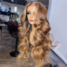 Load image into Gallery viewer, Honey Blonde Body Wave Lace Front Pre Plucked Highlight Wig
