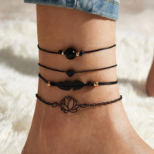 Load image into Gallery viewer, Retro Ethnic Style Lotus Leaves Love Spray Paint Bracelet Anklet
