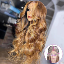 Load image into Gallery viewer, Honey Blonde Body Wave Lace Front Pre Plucked Highlight Wig
