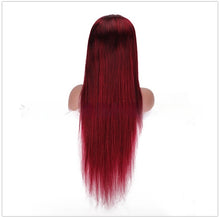 Load image into Gallery viewer, Full-head Red Long Straight Lace Human Wig
