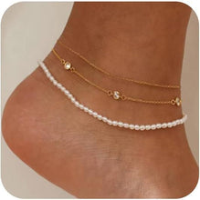 Load image into Gallery viewer, Classic Double Layer Twin Minimalist Personality Daily Beach Vacation Style Anklet
