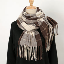 Load image into Gallery viewer, Warm Shawl Tassel Contrast Color Skin-friendly Warm Scarf
