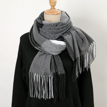 Load image into Gallery viewer, Warm Shawl Tassel Contrast Color Skin-friendly Warm Scarf
