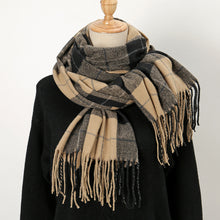 Load image into Gallery viewer, Warm Shawl Tassel Contrast Color Skin-friendly Warm Scarf
