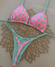 Load image into Gallery viewer, Women&#39;s Printed Lace Up Split Swimsuit Bikini
