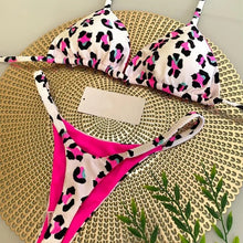 Load image into Gallery viewer, Women&#39;s Printed Lace Up Split Swimsuit Bikini
