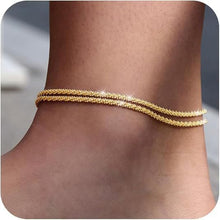 Load image into Gallery viewer, Classic Double Layer Twin Minimalist Personality Daily Beach Vacation Style Anklet
