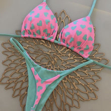 Load image into Gallery viewer, Women&#39;s Printed Lace Up Split Swimsuit Bikini
