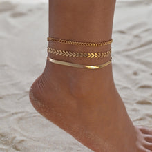 Load image into Gallery viewer, Personalized Retro Metal Texture Chain Leaves Anklets
